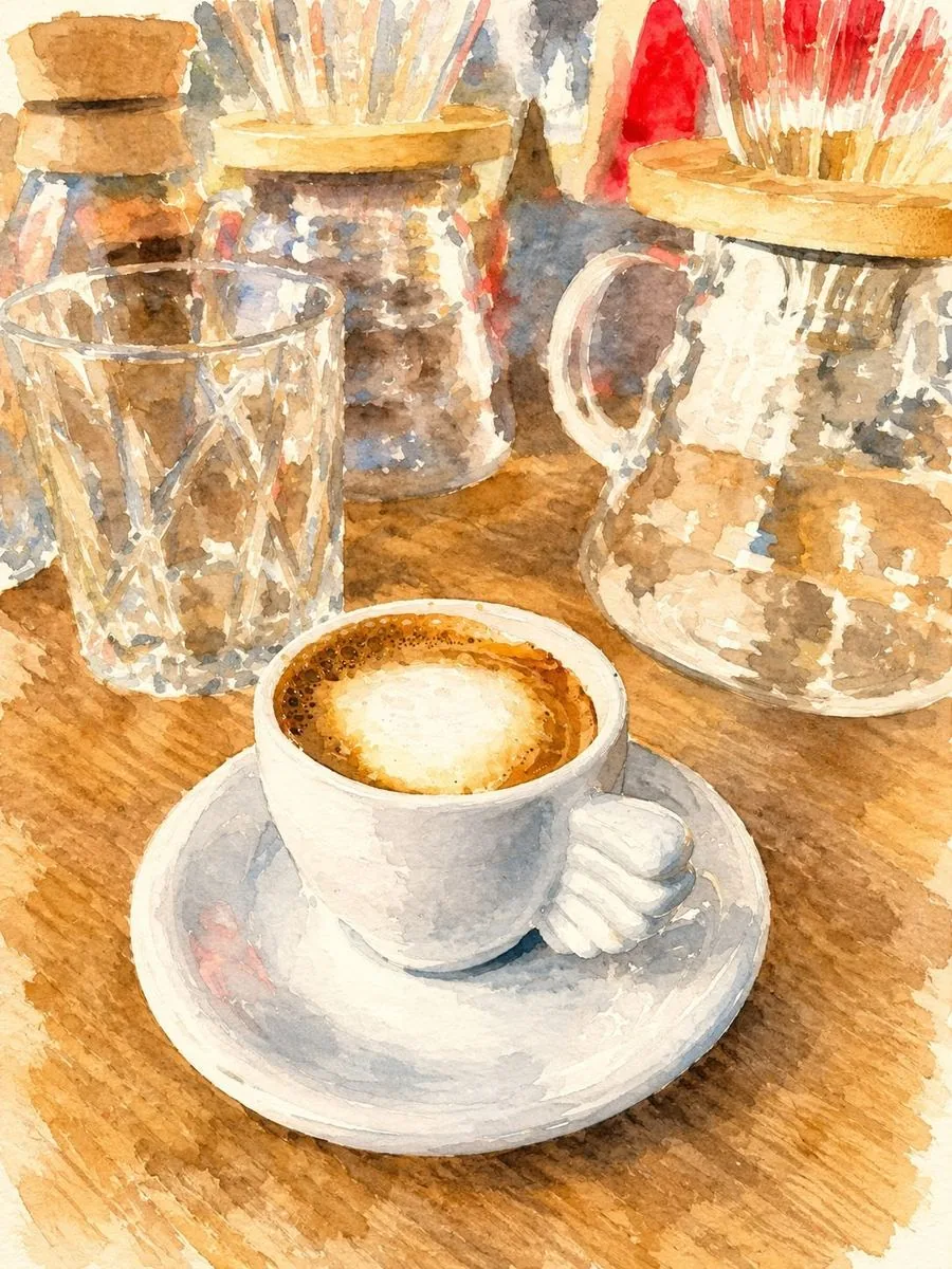 Café espresso recém-extraído