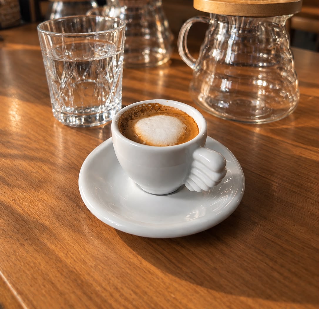 Café espresso recém-extraído